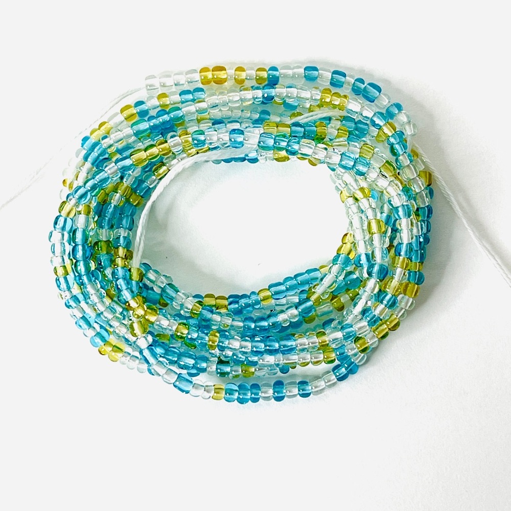 Small African Waist Beads Transparent 51 inch Long